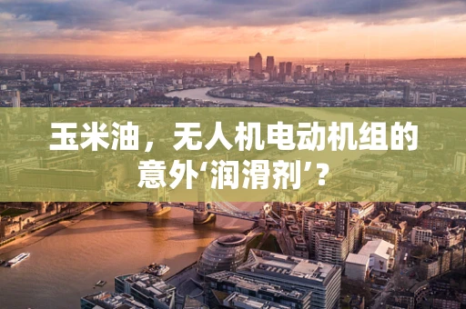 玉米油，无人机电动机组的意外‘润滑剂’？
