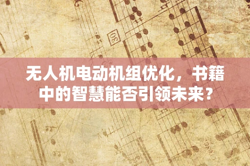无人机电动机组优化，书籍中的智慧能否引领未来？