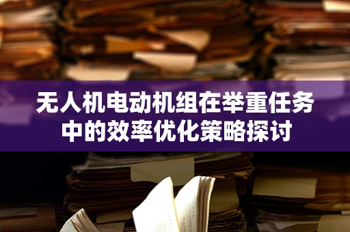 无人机电动机组在举重任务中的效率优化策略探讨