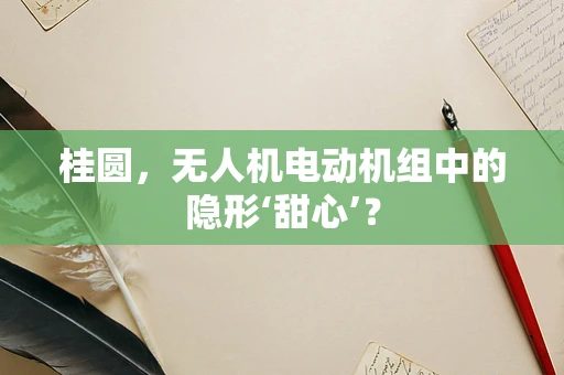 桂圆，无人机电动机组中的隐形‘甜心’？