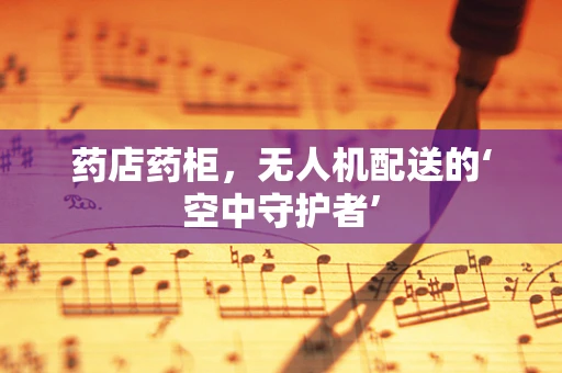 药店药柜，无人机配送的‘空中守护者’