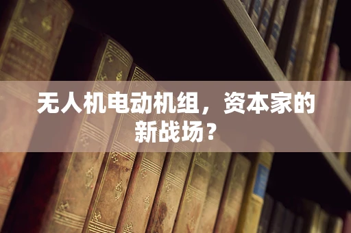 无人机电动机组，资本家的新战场？