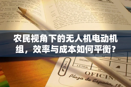 农民视角下的无人机电动机组，效率与成本如何平衡？