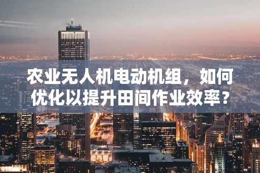 农业无人机电动机组，如何优化以提升田间作业效率？