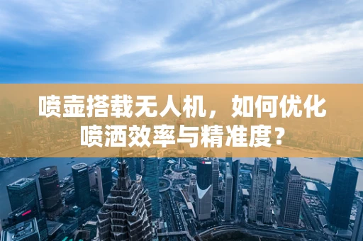 喷壶搭载无人机，如何优化喷洒效率与精准度？