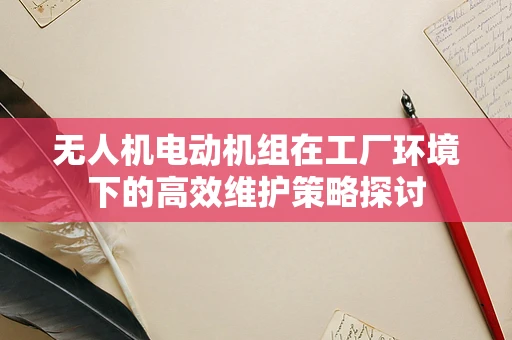 无人机电动机组在工厂环境下的高效维护策略探讨