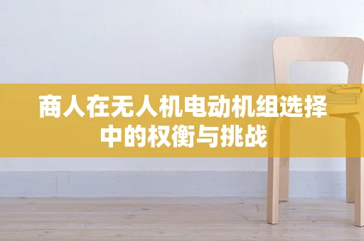 商人在无人机电动机组选择中的权衡与挑战