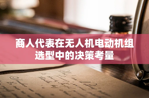 商人代表在无人机电动机组选型中的决策考量