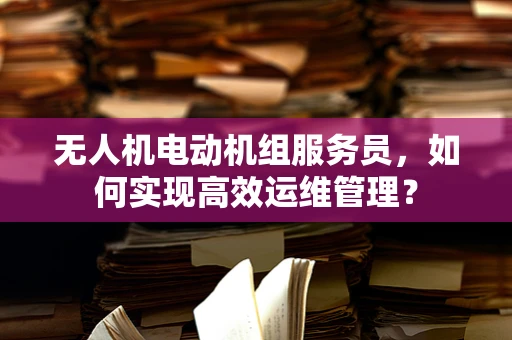 无人机电动机组服务员，如何实现高效运维管理？