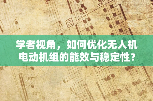 学者视角，如何优化无人机电动机组的能效与稳定性？