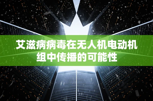 艾滋病病毒在无人机电动机组中传播的可能性