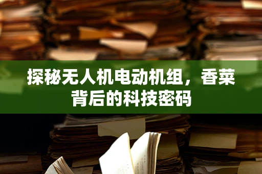 探秘无人机电动机组，香菜背后的科技密码