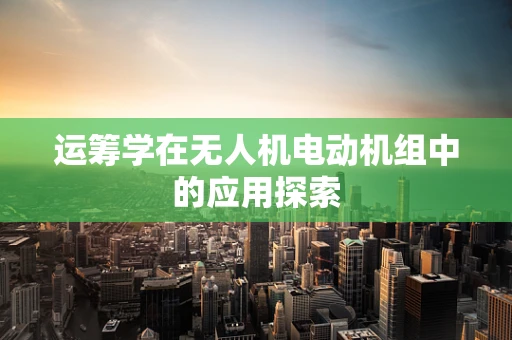 运筹学在无人机电动机组中的应用探索