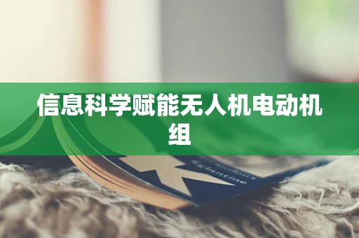 信息科学赋能无人机电动机组