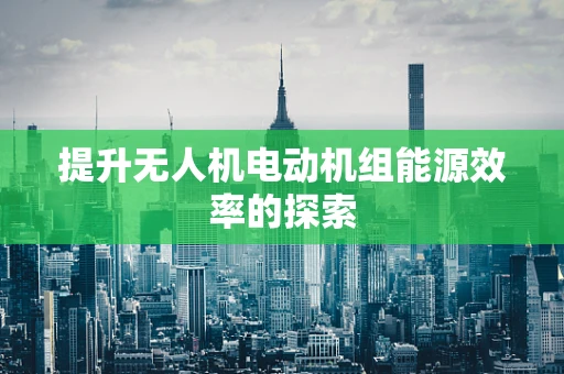 提升无人机电动机组能源效率的探索