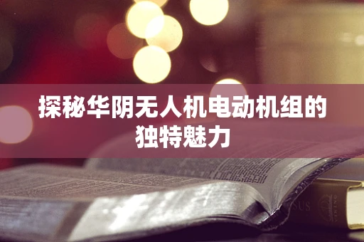 探秘华阴无人机电动机组的独特魅力