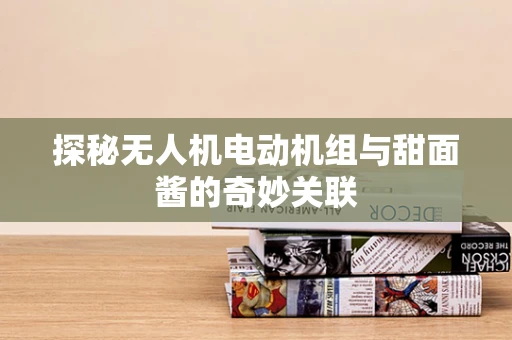 探秘无人机电动机组与甜面酱的奇妙关联