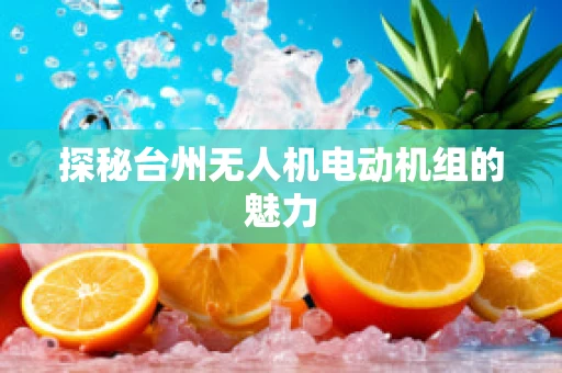 探秘台州无人机电动机组的魅力