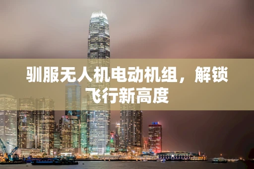 驯服无人机电动机组，解锁飞行新高度