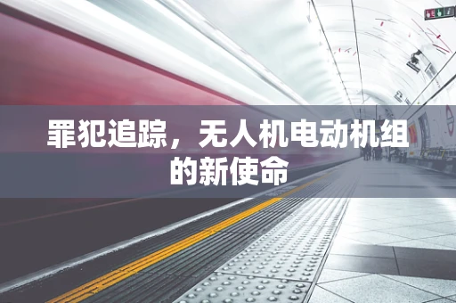 罪犯追踪，无人机电动机组的新使命