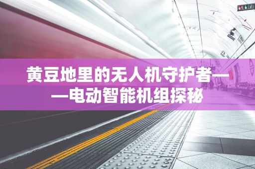 黄豆地里的无人机守护者——电动智能机组探秘