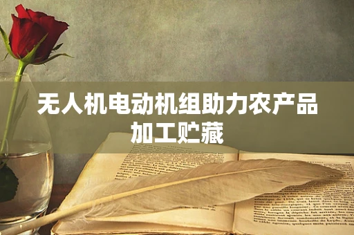 无人机电动机组助力农产品加工贮藏