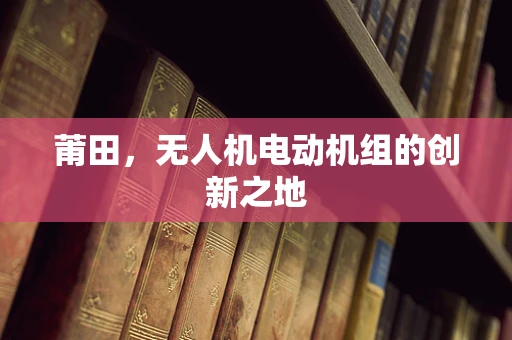 莆田，无人机电动机组的创新之地