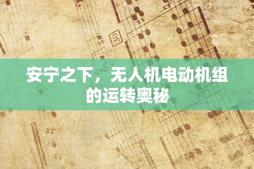 安宁之下，无人机电动机组的运转奥秘
