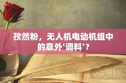 孜然粉，无人机电动机组中的意外‘调料’？