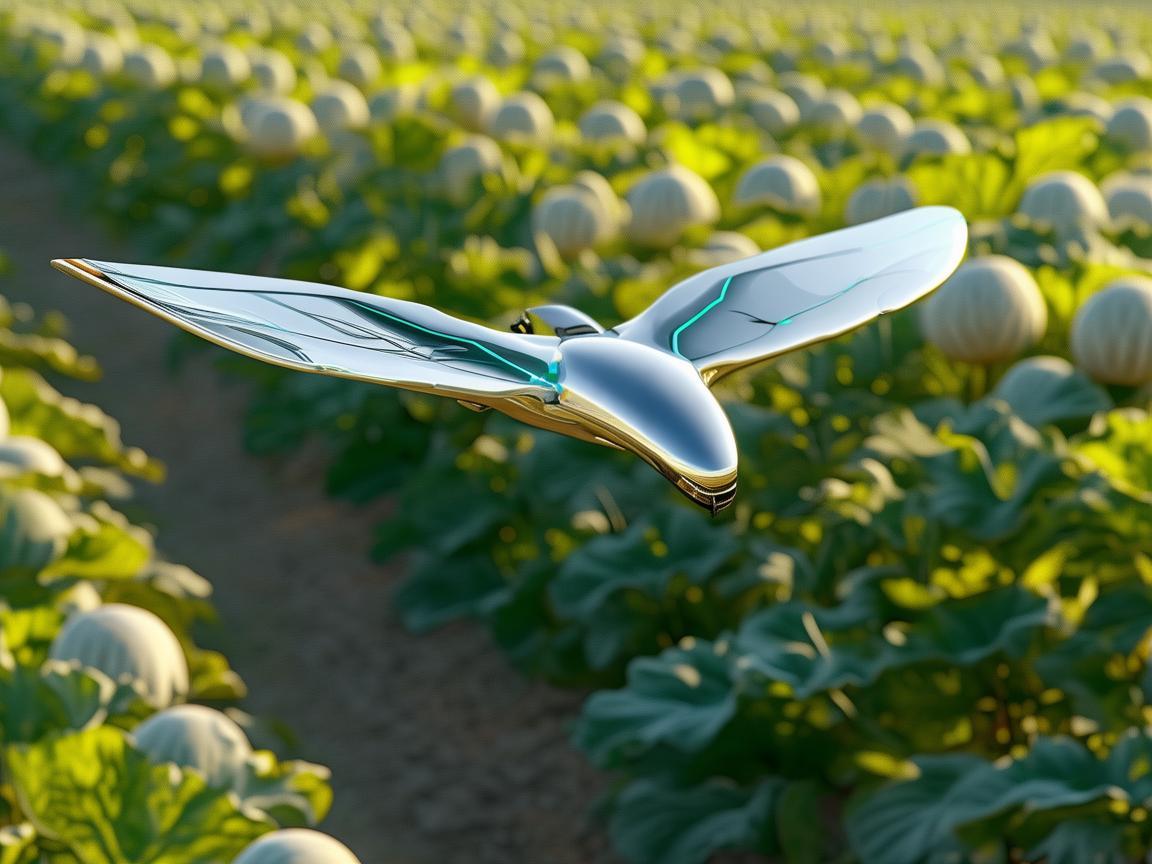 白兰瓜田上的无人机电力之翼