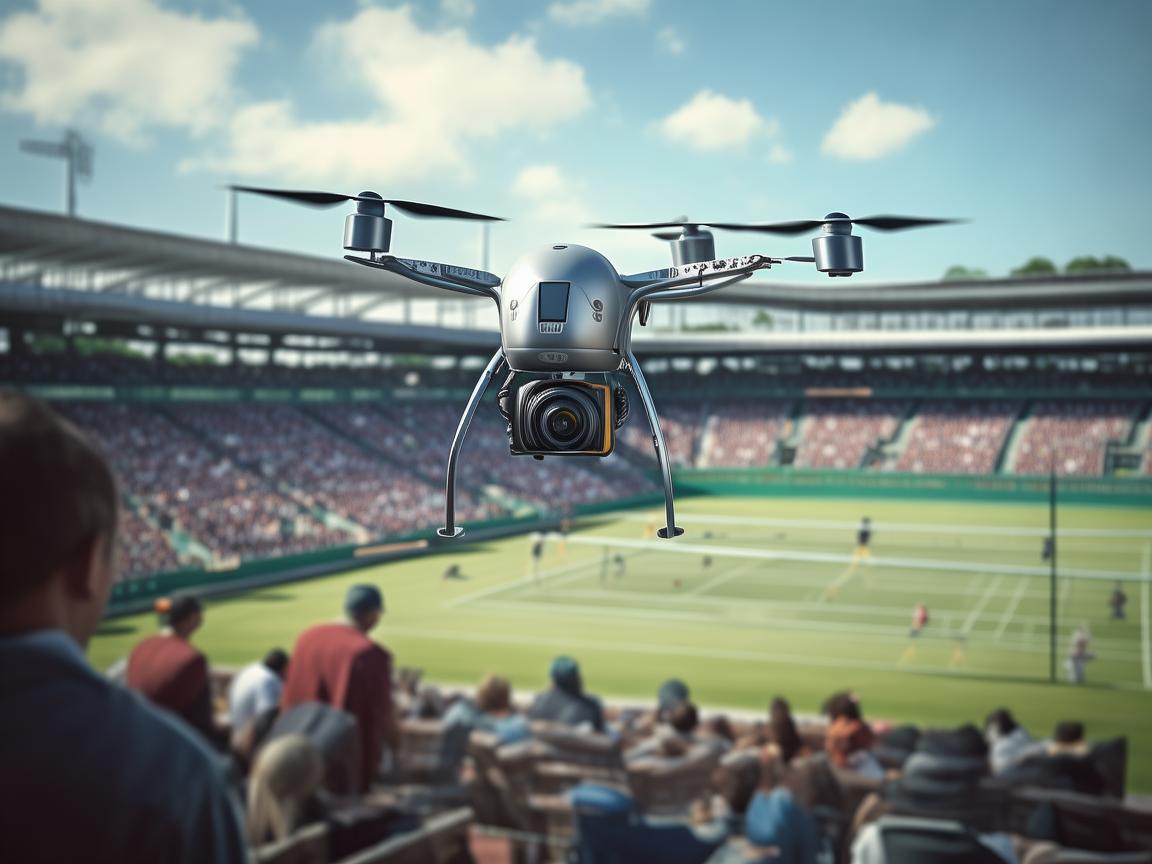 无人机电动机组助力网球场观众席监控